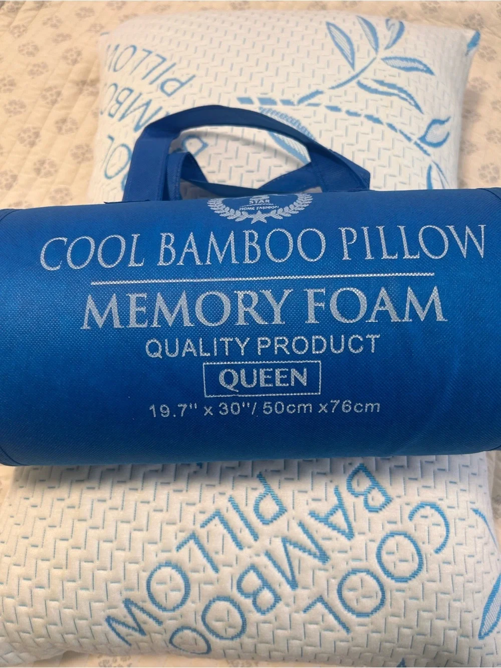 Cool Bamboo Memory Foam Queen Pillow 19 x 30 NWT ~$160 RETAIL